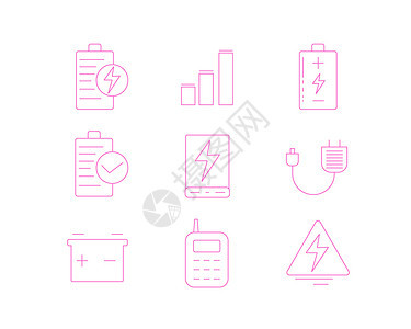 紫色ICON图标电力SVG图标元素套图图片