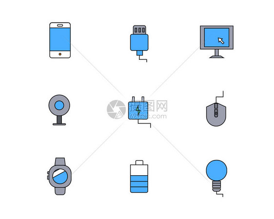 彩色icon图标电子设备主题手机元素套图图片