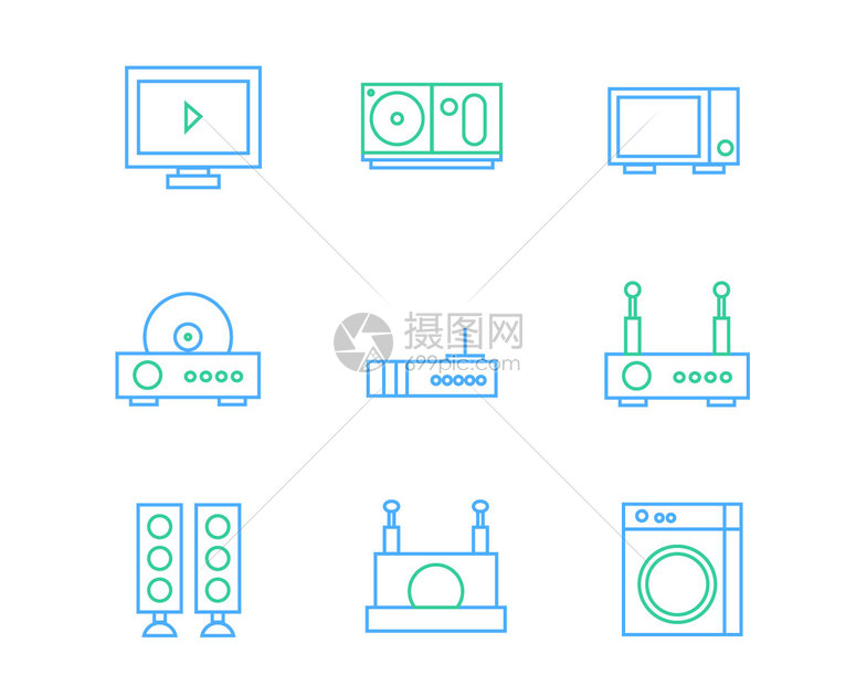 彩色电子设备图标矢量SVG图标元素套图4图片