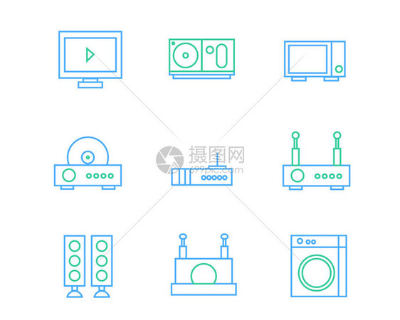 彩色电子设备图标矢量SVG图标元素套图4图片