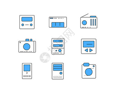 蓝色ICON图标电子设备SVG图标元素套图8图片