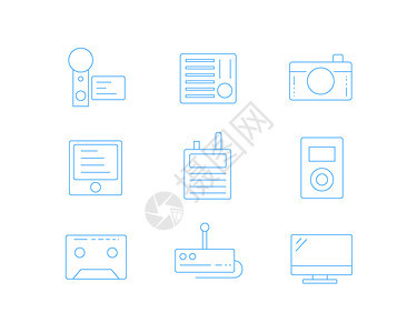 蓝色ICON图标电子设备SVG图标元素套图图片