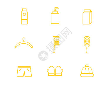 黄色购物图标SVG图标元素套图图片