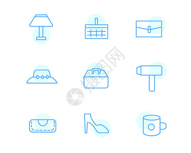 蓝色购物图标SVG图标元素套图图片