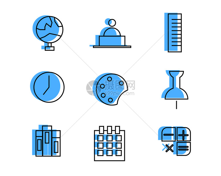 彩色教育图标矢量SVG图标元素套图图片