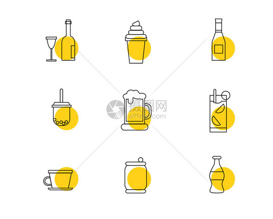 彩色酒水饮料图标矢量SVG图标元素套图65图片