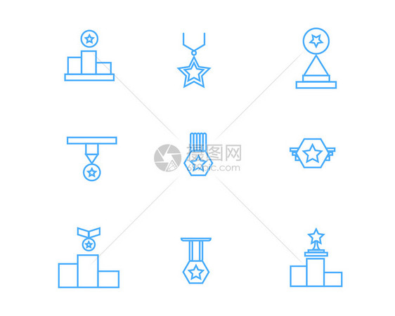 彩色勋章图标奖牌矢量SVG图标元素套图3图片