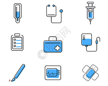 蓝色医疗元素矢量套图3图片
