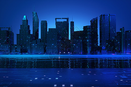 未来城市霓虹背景图片