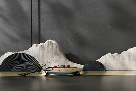 古风花卉blender中式国潮风场景设计图片