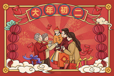 新年春节节日传统文化习俗大年初二图片