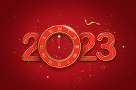 2023年倒计时红色2023字体插画海报图片