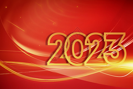 兔年红色创意光效2023背景图片