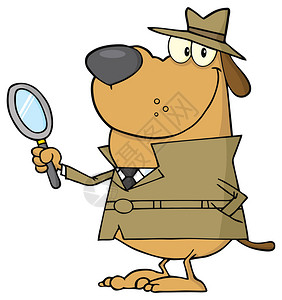 侦探狗拿放大镜图片