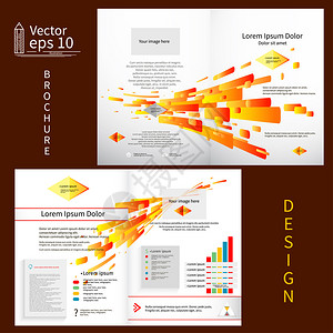 橙色的宣传册模板设计图片