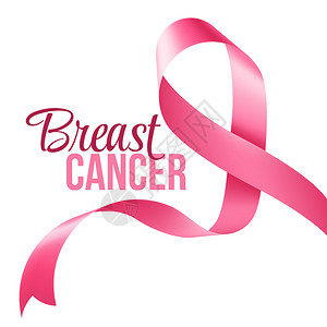 乳房癌认识丝带背景矢量图图片