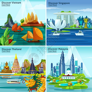 亚洲旅行2x2设计概念图片
