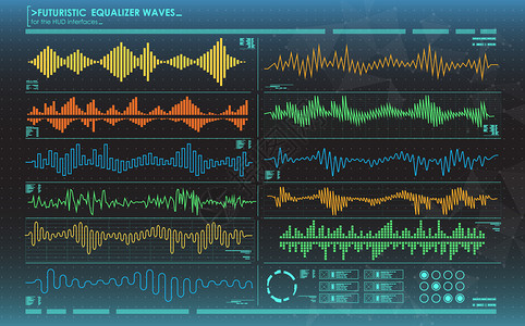 彩色的未来派均衡器波图片