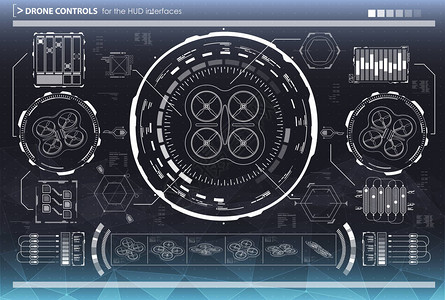控制元素的接口无人机的HudUi未来的用户界面虚拟图形图片