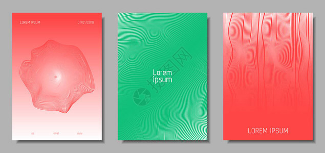 波浪线具有运动和变形效果的抽象封面流条纹背景在柔和的色彩设计中设置的几何模板EPS10向量小册子音乐海报的3背景图片
