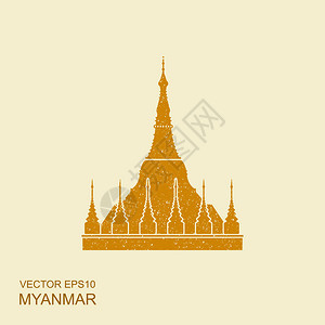 缅甸旅游目的地仰光标志大金塔旅游理念文化和建图片