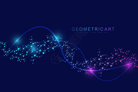 带有连接线和点的几何抽象背景结构分子和通信大数据可视化医学技术科学图片