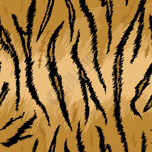 虎纹无缝动物图案条纹织物背景老虎皮肤时尚抽象设计印刷壁纸装饰向量例证图片