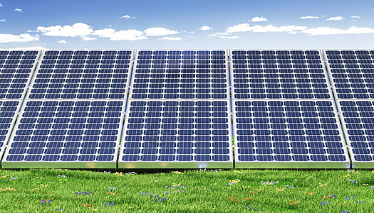 C4D太阳能光伏发电电池板图片