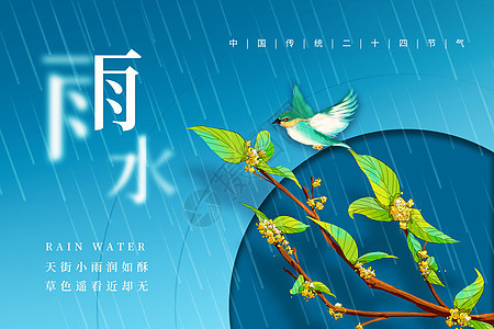 雨水字体背景背景图片
