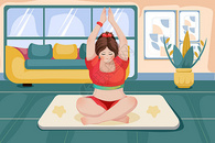 瑜伽训练插画之简易盘腿图片