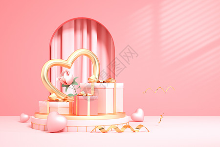 母亲节蛋糕女神节粉色场景设计图片
