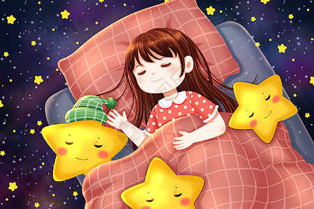星空里熟睡的女孩图片