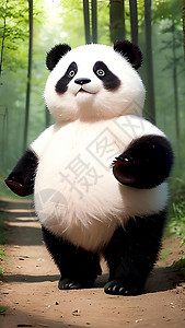 树林中熊猫图片