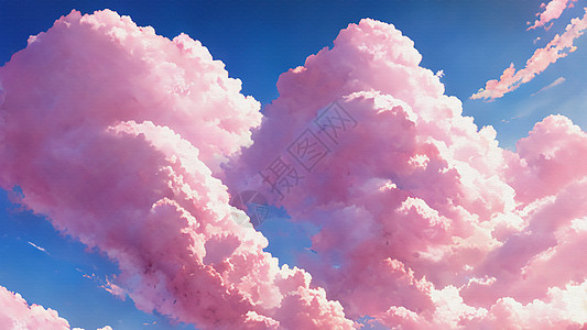 唯美粉色云朵图片
