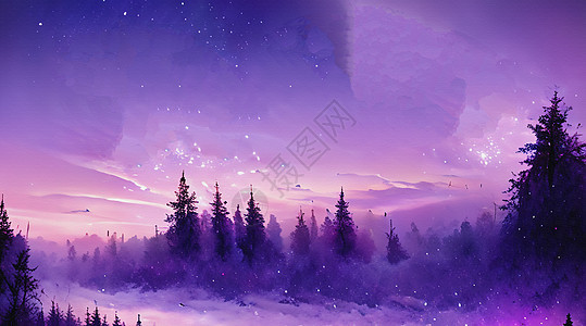 紫色唯美风景背景图片