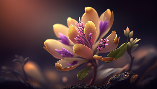 紫色花蕊独枝花图片