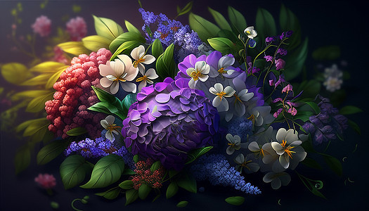 紫色椰球花图片