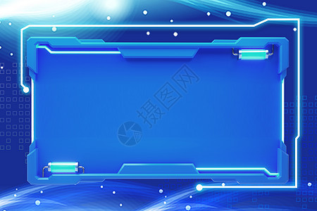 蓝色科技边框背景图片