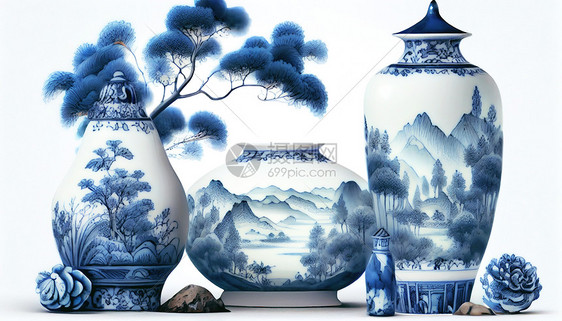 中式陶瓷绘画图片