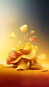 美味薯片宣传广告背景图片