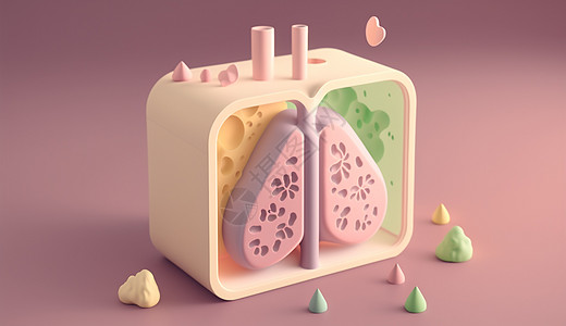 25D模型等距风格心肺器官图片