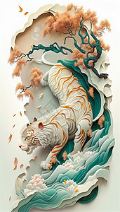 中国风十二生肖虎图片