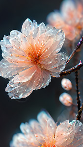 晶莹的桃花背景图片