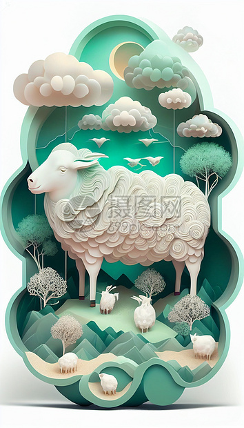 中国风十二生肖羊图片