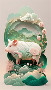 中国风十二生肖猪图片