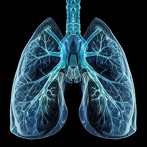 蓝色血管的肺图片