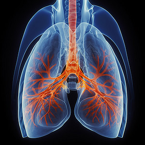 红色血管蓝色的肺图片