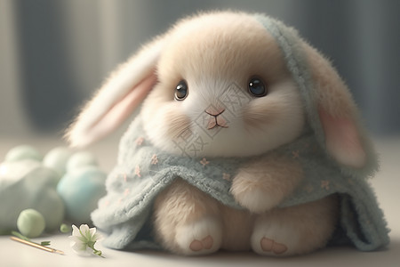 可爱小兔子毛绒小兔玩具高清图片