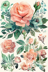 玫瑰花水彩风图片