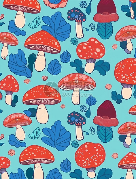 红色蘑菇背景图图片
